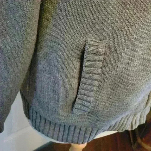 Emanuel Ungaro Gray Full Zip Knit Sweater Jacket Sherpa Lined Men’s M GrampaCore - Picture 2 of 9